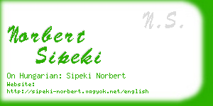 norbert sipeki business card